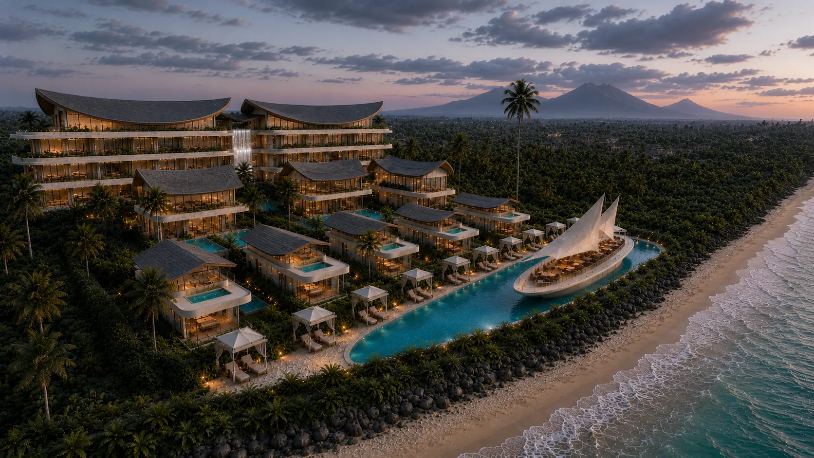Aurora Sanur у сутінках